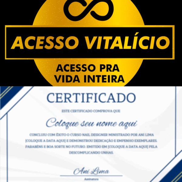 Certificado + Acesso Vitalicio